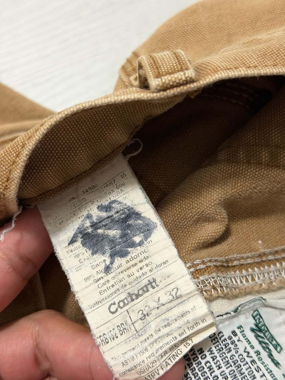 Carhartt Flame Resistant (FR) Brown Duck Canvas Carpenter Work Pants 32x32 - Picture 9 of 14